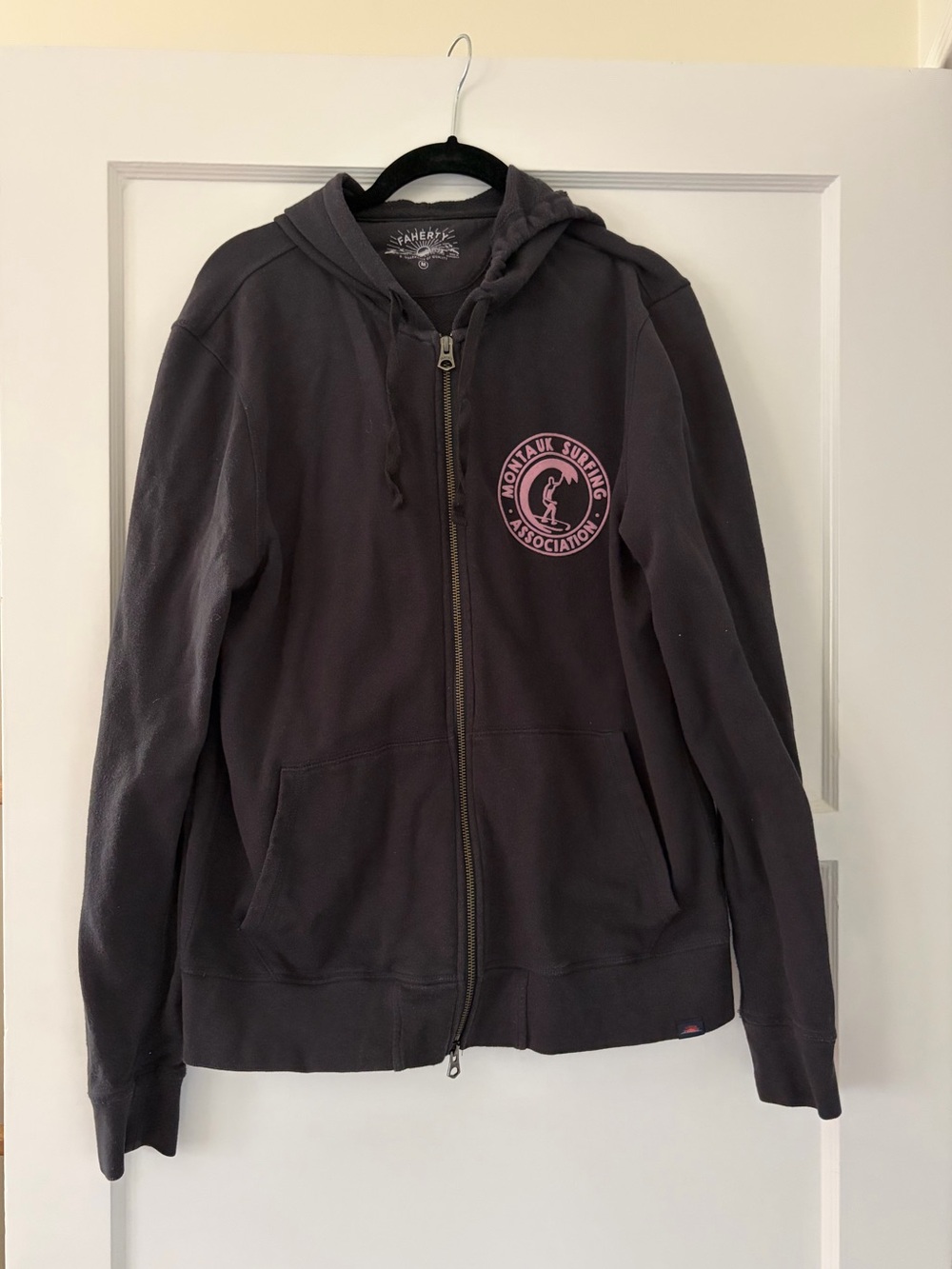 Faherty Montauk Surfing Association Zip-Up Hoodie Sweatshirt - M